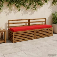 Jastučići za klupu Soest 2 kom 200 x 40 x 8 cm od poliestera, crveni