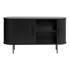 UNIQUE FURNITURE Crna niska komoda u dekoru hrasta s kliznim vratima, 140x76 cm Nola