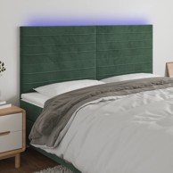 LED uzglavlje tamnozeleno 180x5x118/128 cm baršunasto