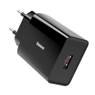 BASEUS Punjač Speed Mini, 1x USB, QC, 18W, EU