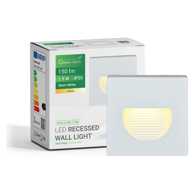 GREEN TECH LED ugradna zidna svjetiljka Ugs-S-Wh-1,5W 150 lm IP20, bijela