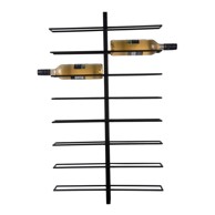 PT LIVING Zidni metalni držač za boce vina, Dual, 16 boca, crni