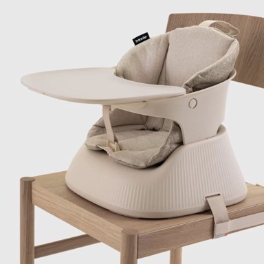 HANNIE Prijenosna sklopiva hranilica i booster, pješčano bijela