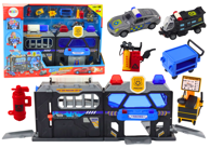 Vozilo igračka KOMPLET PROŠIRIVIH GARAŽNIH STAZA U KOVČEGU POLICE