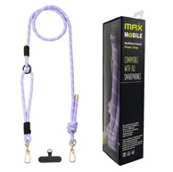 MAX MOBILE Kabel vezica za mobitel, 8 mm, 2u1, ljubičasto/bijela