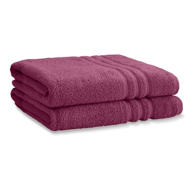 CATHERINE LANSFIELD Tamno ružičasti pamučni ručnici u setu 2 kom od frotira 90x140 cm Zero Twist