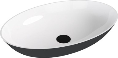 POLYSAN UNITY CONCEPT Umivaonik, 60x40 cm, ovalni, lijevani mramor, bijela i antracit