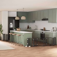 Vrata za pse s vratašcima 12 panela sklopiva 600 cm drvo topole 50 x 60 x 2 cm, crna