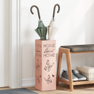 Stalak za kišobrane, ružičasti, metalni, srednji, dekorativni uzorci