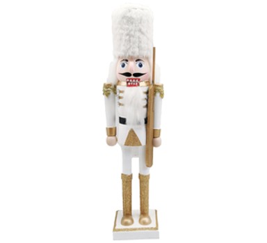 Orašar drveni 38cm s puškom bijeli