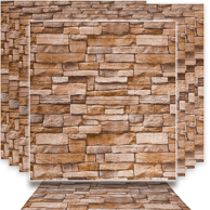 Dekorativni 3D zidni paneli 70 x 77 cm, smeđi