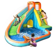 HAPPY HOP Vodeni tobogan s vodenim topovima, šareni
