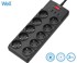 WELL Prenaponska zaštita EXTS-10S2M, 10x utičnica 230V + 3x USB, 1xUSB-C, 16A, 3680W, 2m