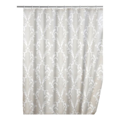 WENKO Siva zavjesa za tuš sa završnom obradom protiv plijesni Baroque, 180 x 200 cm