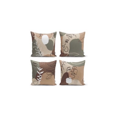 MINIMALIST CUSHION COVERS Set od 4 jastučnice , 43 x 43 cm Drawing Face