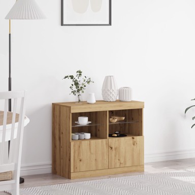 Sideboard s LED svjetlima Artisan hrast 81x37x67 cm
