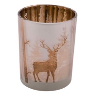 EGO DEKOR Stakleni svijećnjak s božićnim motivom u zlatnoj boji