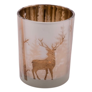 EGO DEKOR Stakleni svijećnjak s božićnim motivom u zlatnoj boji