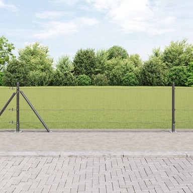 Set stupOgrade, set od 2, siva, čelik obložen prahom, 25 x 0.5 m