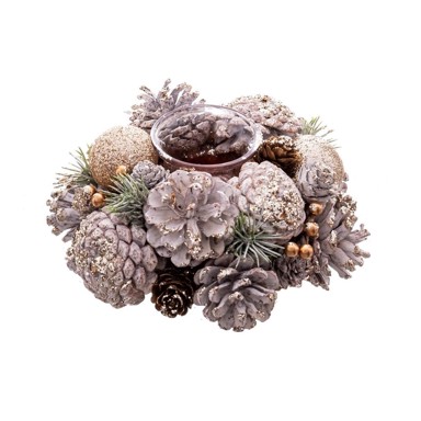 CASA SELECCIÓN Plastično-stakleni svijećnjak