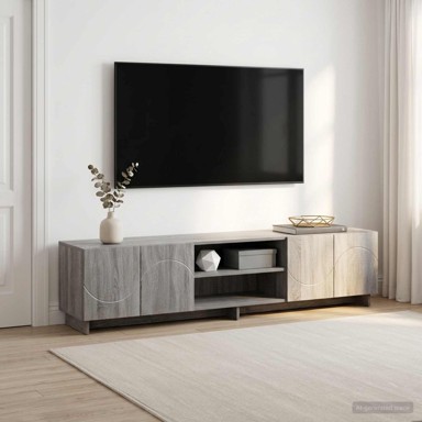 TV stalak 180 x 34,5 x 40 cm od konstruiranog drva, siva sonoma
