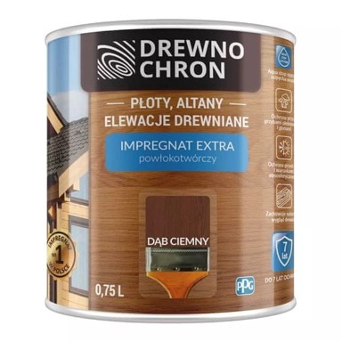 DREWNOCHRON Filmotvorna impregnacija za drvo 5IMDR.DĄC0,7, tamni hrast, 0,75 l