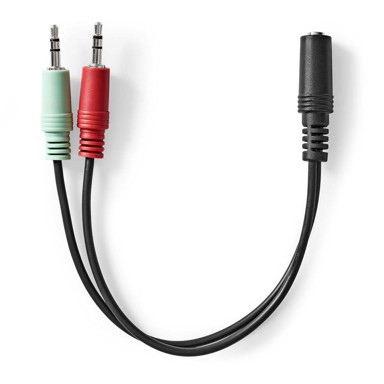 NEDIS Stereo audio adapter kabel 3,5 mm ženski - 2x 3,5 mm muški, pozlaćeni, 0,12 m