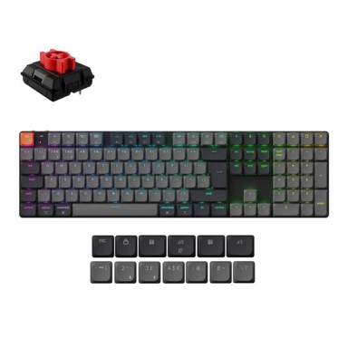 KEYCHRON Bežična mehanička tipkovnica K5, RGB, Milk POM Red Switch, UK Layout, crna