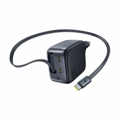 BASEUS Punjač 67 W USB-C Gan Qc Pd s kabelom E0121E00, crni