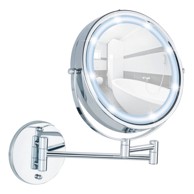WENKO Kozmetičko ogledalo s osvjetljenjem/povećavajuće (5x) ø 17,5 cm Power-Loc Lumi 