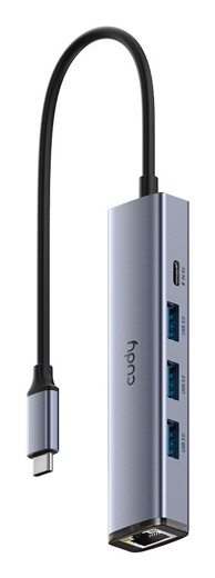 CUDY USB-C docking stanica UH605, USB 3.2 Gen 1 Type-C, siva