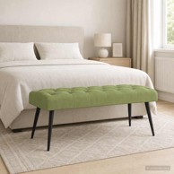 Klupa s gumbastim tkanjem, 110 x 40 x 46 cm, svijetlo zelena
