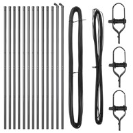 Stupovi ograde 13 kom Sivi Ø32 mm 210 cm galvanizirani čelik