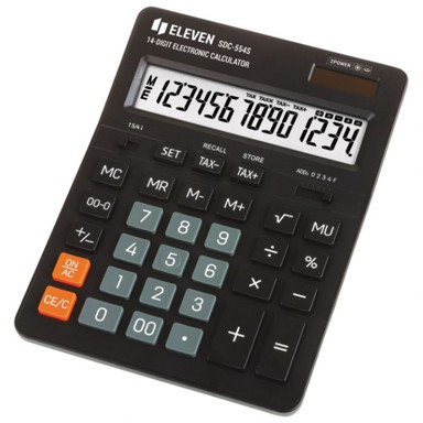 ELEVEN Kalkulator SDC-554S, 14 mjesta, crni