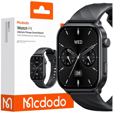MCDODO Pametni sat s funkcijom poziva, vodootporni, crni