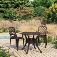 3-dijelni bistro set od lijevanog aluminija brončani, brončana