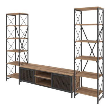 Garnitura TV komoda i 2 ormarića u dekoru Maxim bor