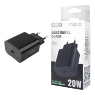 USB-C zidni punjač za brzo punjenje, 20 W, PD, 3 A, crni
