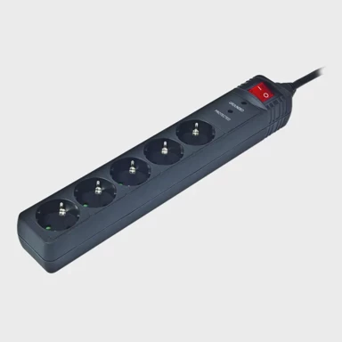 GEMBIRD SPG5-C-5 produžni kabel, crni, 1.5 m, 5 utičnica