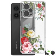HQ Silikonska maskica za Xiaomi Redmi Note 12 Pro/Poco X5 Pro Prozirna Flowers #4