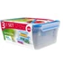 EMSA Set spremnika CLIP & CLOSE, 3 komada (1.0 / 3.2 / 3.7 L), prozirno/plavo, pravokutno, hermetički zatvoreno, BPA free