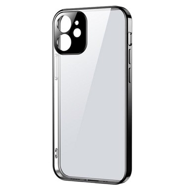 JOYROOM Ultra tanka maskica s metalnim okvirom, iPhone 12 mini, crna
