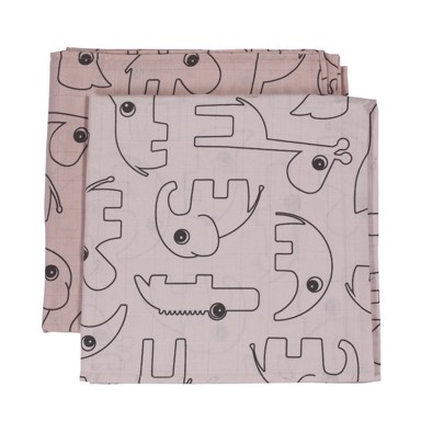 DONE BY DEER Tetra pelene, Contour Powder, 120×120 cm, 2 kom, puder roza