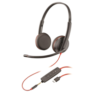 POLY Slušalice Blackwire 3225, naglavne, žične, USB-C, za ured i pozivni centar, crna