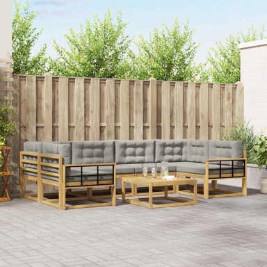 Set vanjskih sofa s jastukom, 5 pcs, bijela i svjetlosiva