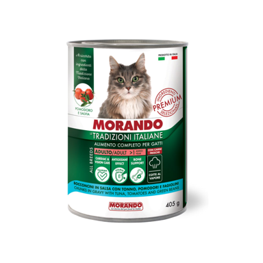 MORANDO Hrana za mačke Cat Adult komadići tuna, rajčica i mahune u umaku, 405g