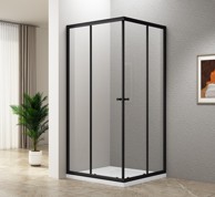 AQUALINE Tuš kabina AGGA, kvadratna, 800 x 800 mm, prozirno staklo, crna