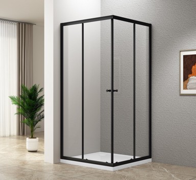 AQUALINE Tuš kabina AGGA, kvadratna, 800 x 800 mm, prozirno staklo, crna