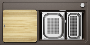 BLANCO Sudoper ZENAR XL 6 S DampfgarPlus InFino D SILGRANIT daska drvo + pribor za pećnice, s dalj. upr. - KAVA