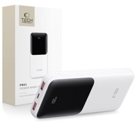 TECH-PROTECT Powerbank PB01, 10. 000 mAh, 2x USB/USB-C 22,5W, bijeli
